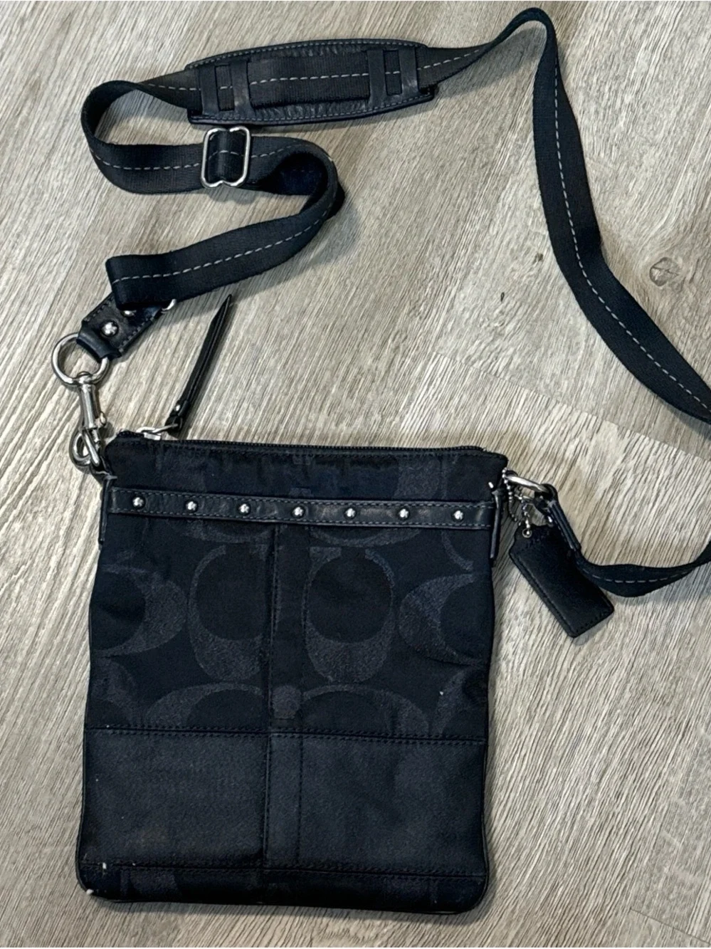 Coach Black Signature Crossbody Messenger Bag